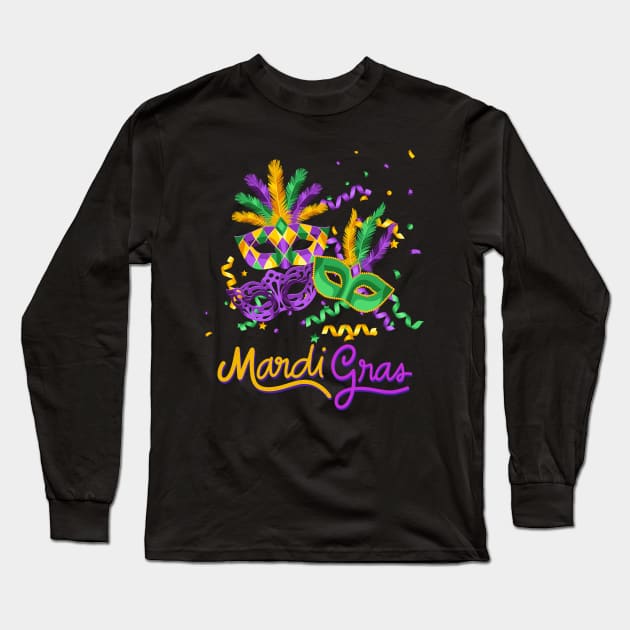 Mardi Gras Long Sleeve T-Shirt by Norse Magic